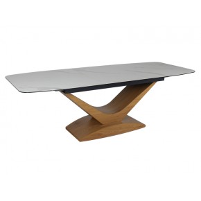 Стол обеденный SIGNAL DOLCE Ceramic Statuario Venato белый/дуб 180-240/95